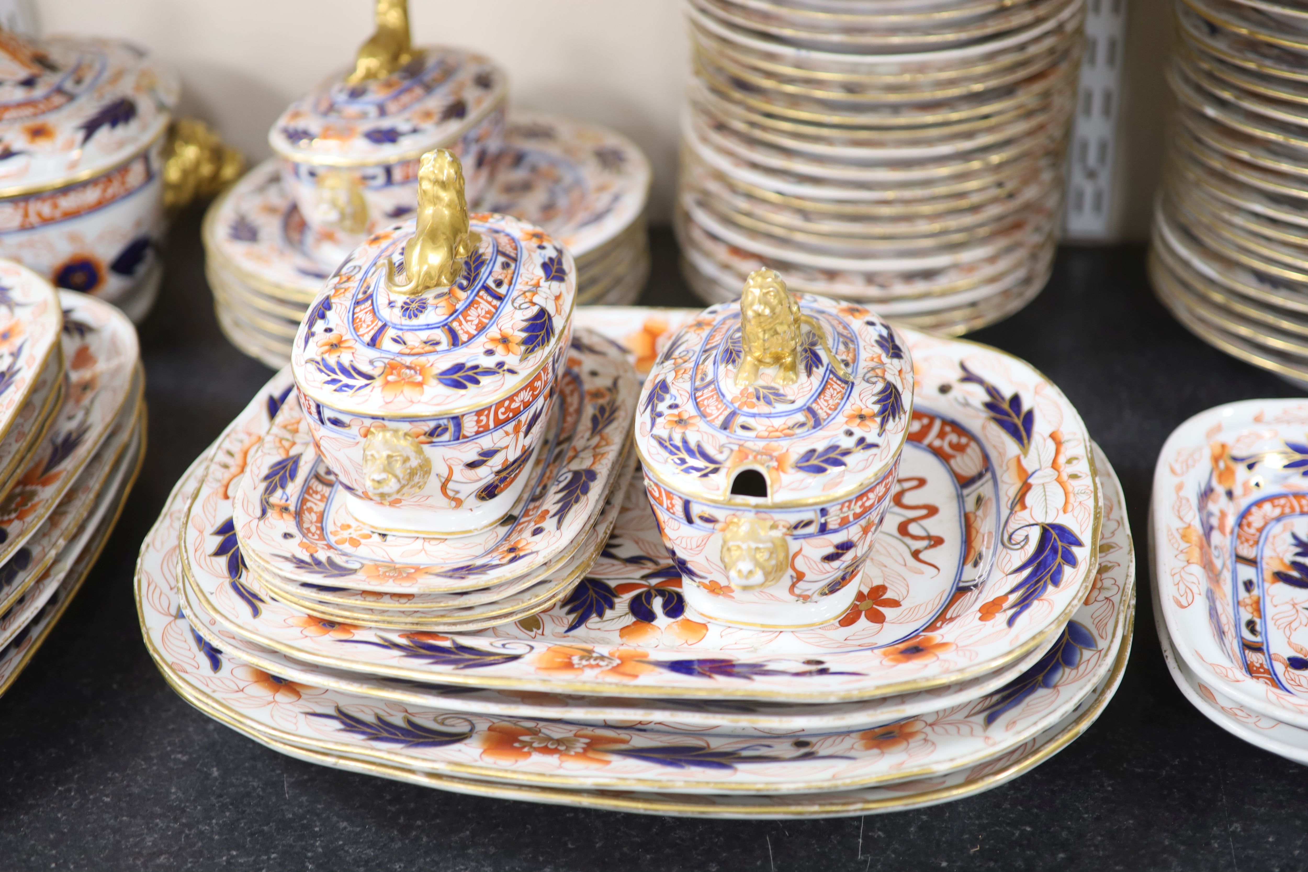 An extensive Coalport Imari pattern dinner service, c.1820,